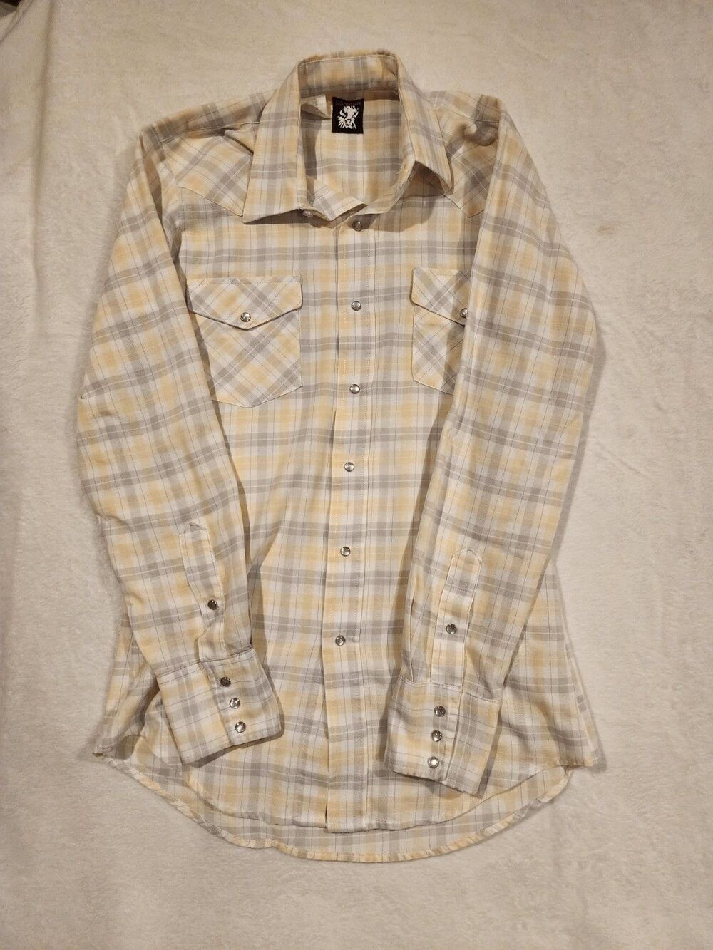 Karman Men’s Western Shirt Pearl Snap Button Long Sleeve Sz 15 33 Extra LongTail